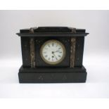 A slate mantel clock.