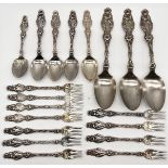 A part set of Sterling silver cutlery made Frank M Whiting and Co in the lily pattern, total