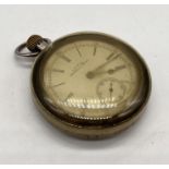 A hallmarked silver Waltham pocket watch in protective case