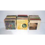 A large quantity of 12" vinyl records consisting of mostly classical music including Strauss,