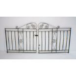 A pair of wrought iron gates, A/F.
