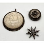 Two Victorian SCM brooches along with a pendant- all A/F