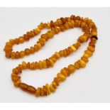 A butterscotch Baltic amber necklace, weight 36g