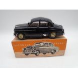 A boxed V Models Victory Industries Vauxhall Velox black saloon model car (Scale 1/18)