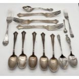 A collection of Sterling and hallmarked silver cutlery, weight 533g