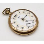 A gold plated Admiral pocket watch with subsidiary second dial