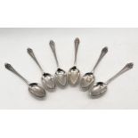 A set of six hallmarked silver coffee spoons