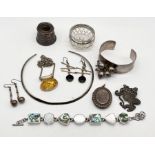 A collection of silver and similar jewellery etc.