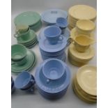 A large quantity of Woods Ware (over three boxes), including cups, saucers, plates and cups. Colours