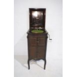 A 'Broadwill' mahogany cased gramophone, A/F.