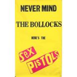 The Sex Pistols: A large promotional poster for the album Never Mind The Bollocks, Here's The Sex