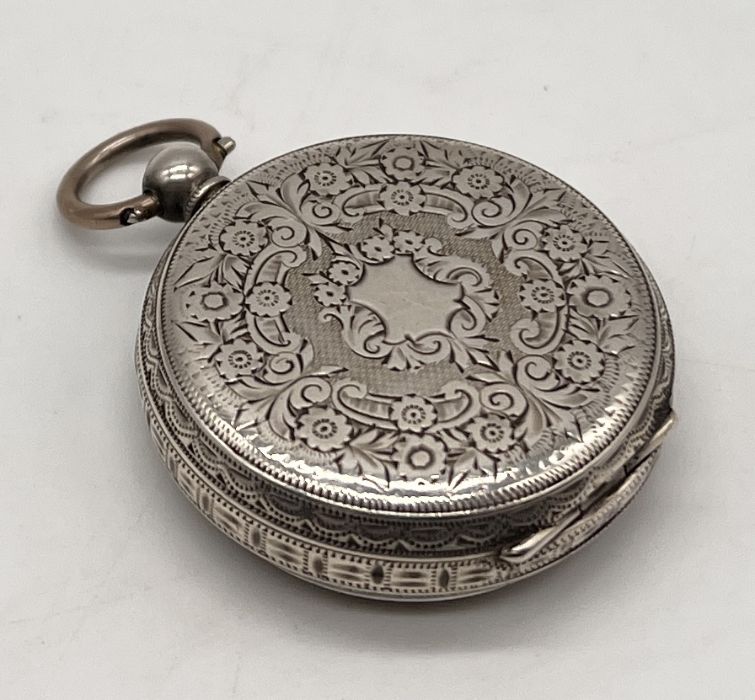 A continental silver fob watch (800) - Image 3 of 4