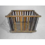 An industrial wooden slatted bobbin trolley (one slat missing) from Axminster Carpets - Length