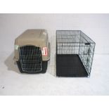 Two animal cages.