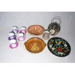 A collection of china including an Oriental biscuit barrel, tea set, plates etc.
