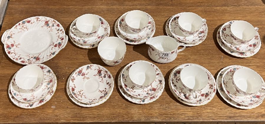 A Minton "Ancestral" part tea set including cups, saucers, side plates etc. - Image 5 of 6