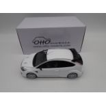 A boxed Otto Mobile die-cast car model of a Ford Focus RS MK2 in white (Scale 1;18)