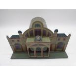 A Bing German tinplate railway station with platform, marked with GBN Bavaria & dep. G.B.N -