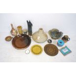 A collection of studio pottery including vases, plates etc - some with signatures.