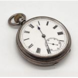 A hallmarked silver pocket watch with subsidiary second dial