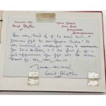 An Autographed letter of thanks from Enid Blyton on headed paper from her Green hedges residence.