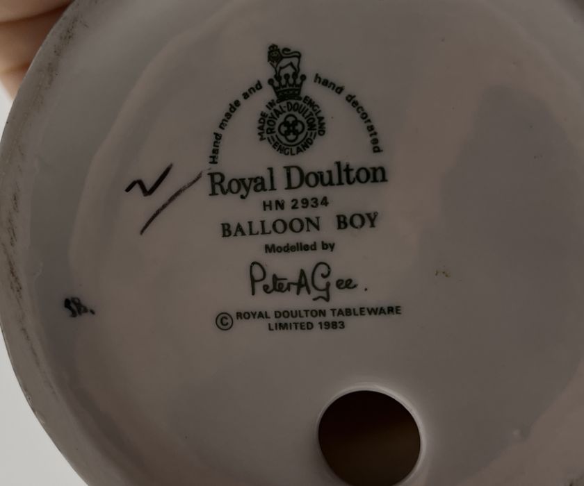 A collection of figurines including Royal Doulton Balloon Boy, Royal Worcester Saturday's Child, - Image 3 of 9