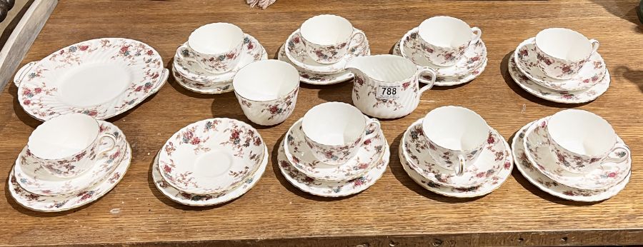 A Minton "Ancestral" part tea set including cups, saucers, side plates etc.