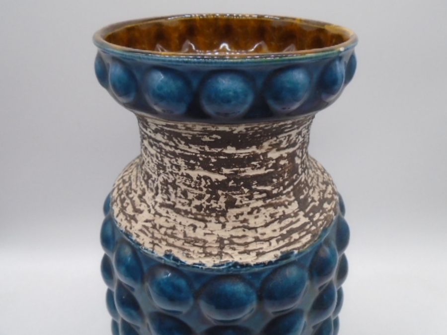 A Bay Keramik West German deep teal bubble vase - height 41cm - Image 3 of 7