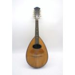 A mandolin marked 'Lazzaro, Fabricante Di Mandolini, Vico S. Gerrano, Napoli', A/F.