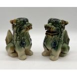 A pair of modern ceramic Foo dogs