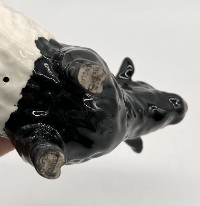 A Beswick Belted Galloway bull in black and white gloss - height 12cm - Image 5 of 6