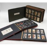 A collection of cigarette cards in three albums including Mitchell's clan tartan set of 50, Wills