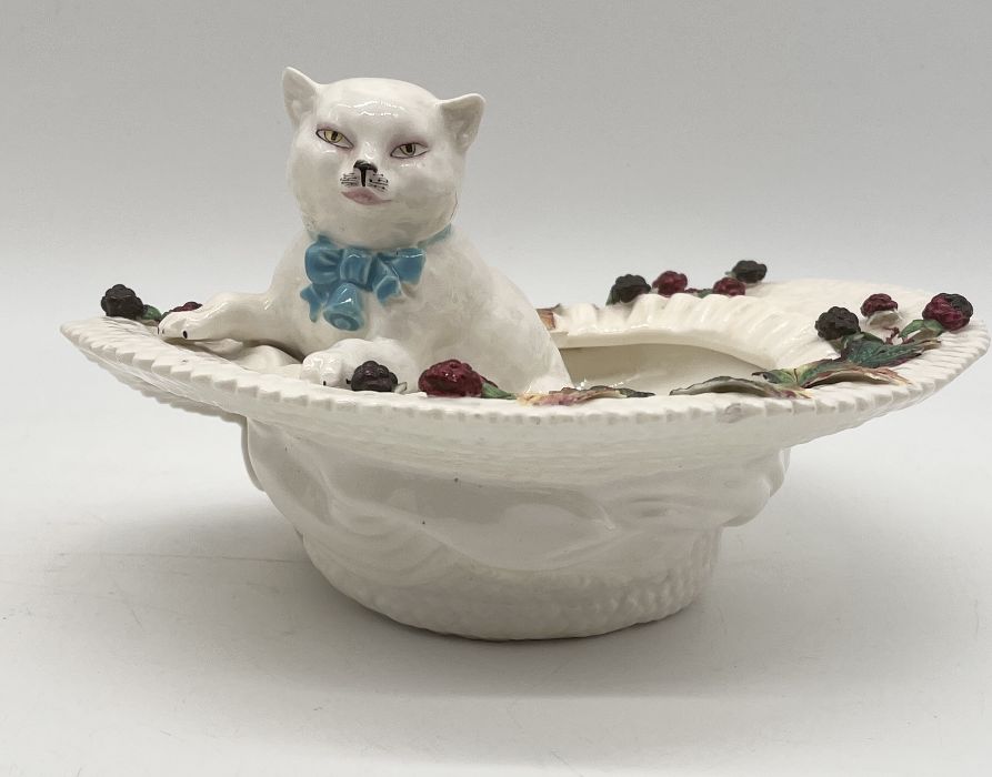 A collection of various china including Minton style cat sat in a hat A/F, Victorian centrepiece - Image 4 of 7