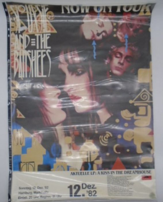 A Siouxsie and the Banshees tour poster. Advertising a concert at Hamburg's Markthalle venue on