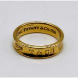 A Tiffany & Co. 18ct gold "1837" ring, weight 9.2g