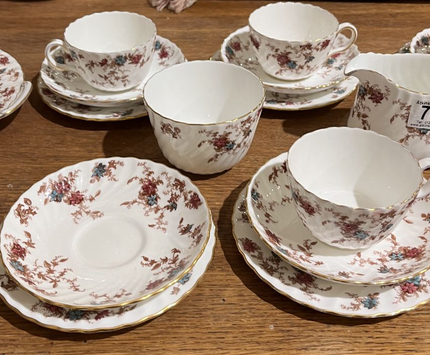 A Minton "Ancestral" part tea set including cups, saucers, side plates etc. - Image 3 of 6