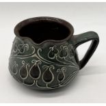 A C H Brannam Barum jug with Art Nouveau detailing