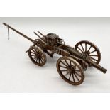 A model of Gribeauval Napoleonic era cannon and limber