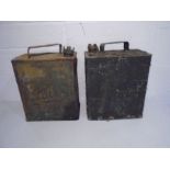Two vintage petrol cans including a Pratt's