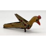 Unusual 19th Century Folk art horn and brass folding penknife, formed as a bird with long hinged