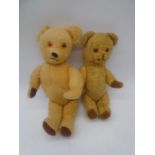 Two vintage fully jointed teddy bears