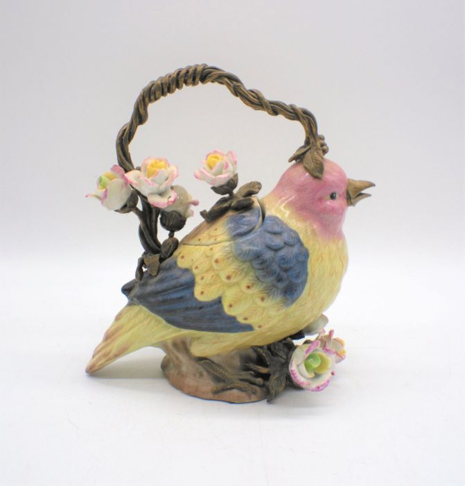 A ceramic teapot in the form of a bird - some repair to beak. - Image 2 of 6