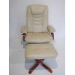 A Stressless style chair with matching footstool.