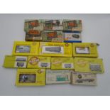 A collection of boxed OO gauge model railway kits including Airfix rolling stock & tanker, Ratio