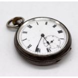 A hallmarked silver pocket watch with subsidiary second hand