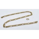 A 9ct gold necklace A/F, weight 12.8g