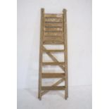 A vintage wooden step ladder - height 168cm.