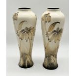 A pair of modern Moorcroft "Cone Flower" vases, stamped Moorcroft and dated 2001 to base - height