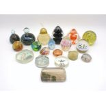 A collection of glass paperweights including Mdina, Murano, Caithness, Whitefriars style etc.
