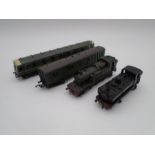 An unboxed OO gauge model railway Lima diesel locomotive (W55020), along with two British Railway